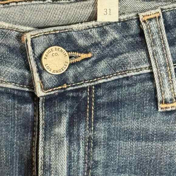 PAIGE VERDUGO ANKLE deconstructed hem MidRise straight skinny size 31 Stretch - Picture 8 of 9